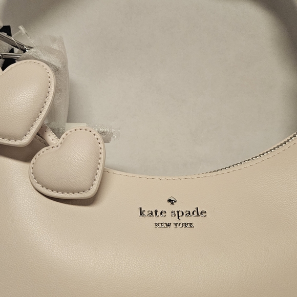 Kate Spade New York Nova Braided Strap Shoulder Leather Bag Heart Charm NWT Pink - Picture 3 of 7